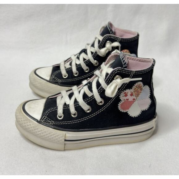 Converse Chuck Taylor All Star Leaf Patchwork Platform Sneakers Girl Sz 12 - Picture 4 of 14